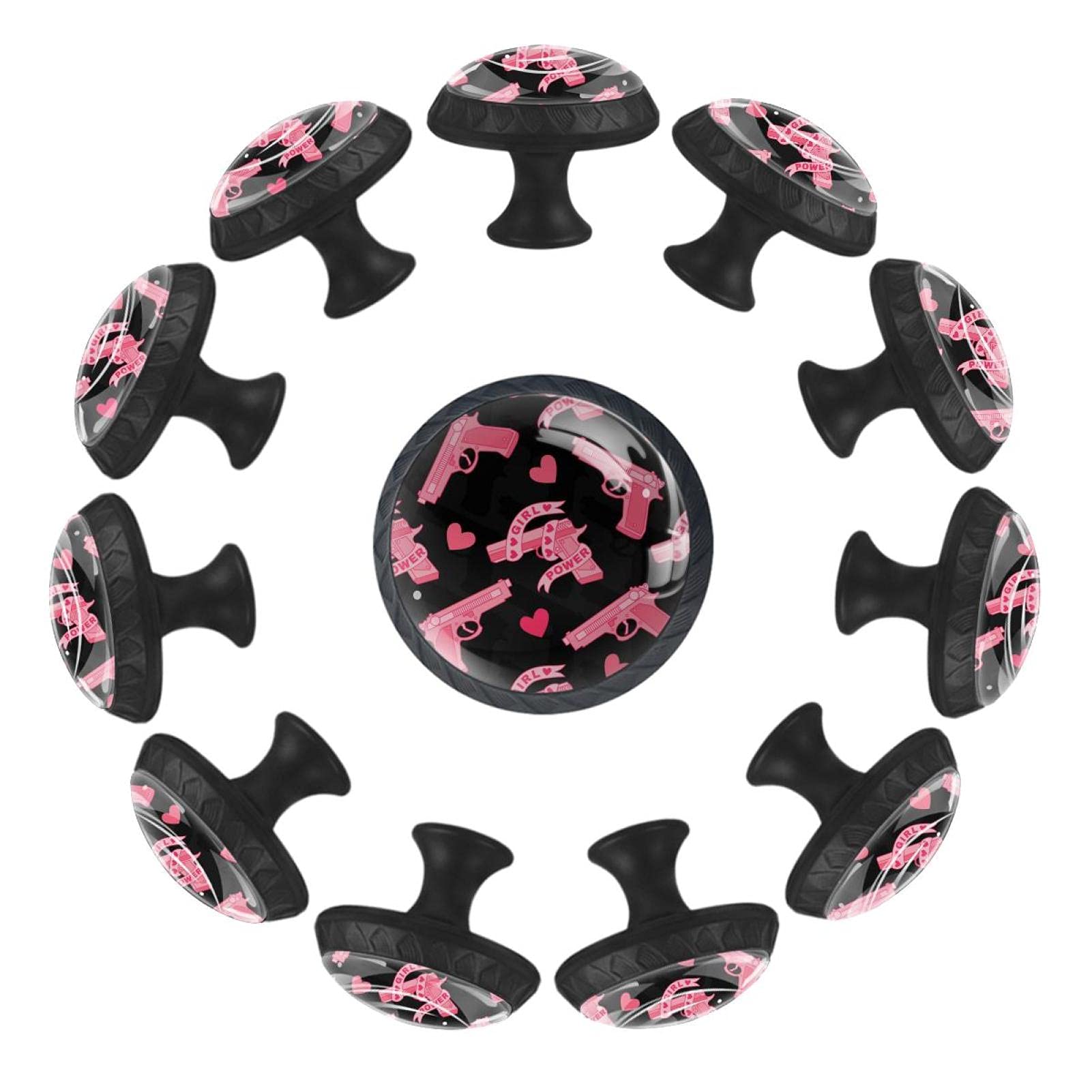 Boutons de meuble cœur rose 35 mm pour remplacer les poignées de crèche