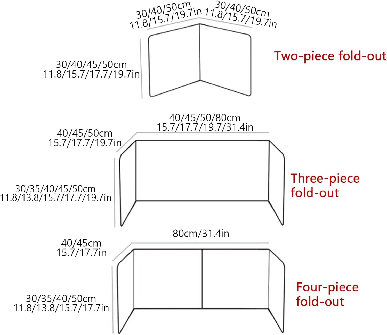 Cooking Splatter Screen, Foldable Grease Splatter Screen for Stove Tops, Thickened, Heat-Resistant, Easy to Clean, Durable, Suitable for Gas Stoves(2F:45x50cm/17.7x19.7in)