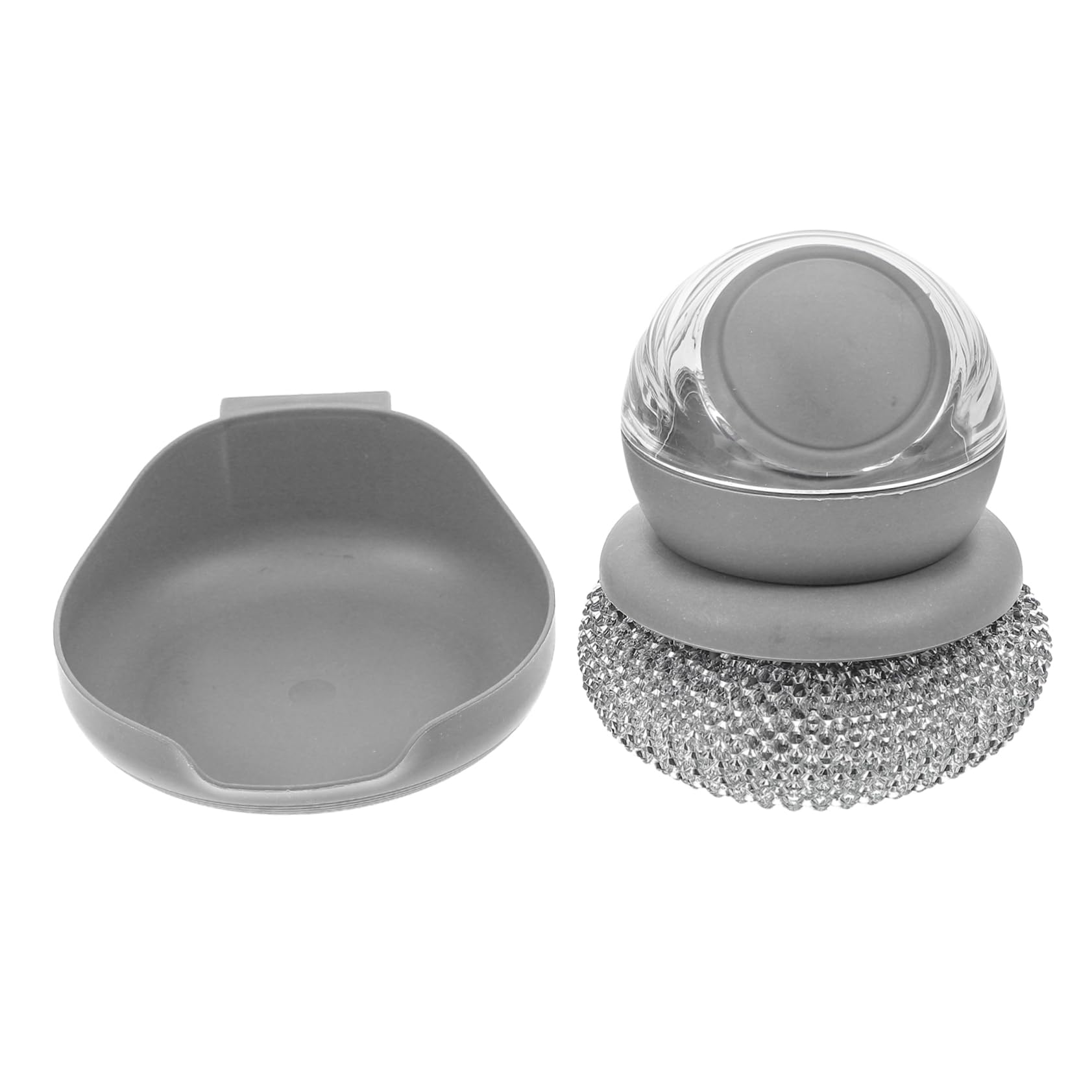 Cabilock 4 Juegos Cepillo De Bolas Fregadora De Cocina Émbolos Wok Jabón para Platos Limpieza Accesorios De Cocina Hundir Cepillo para Platos con Mango Lavar Platos Cacerola Páginas Grey