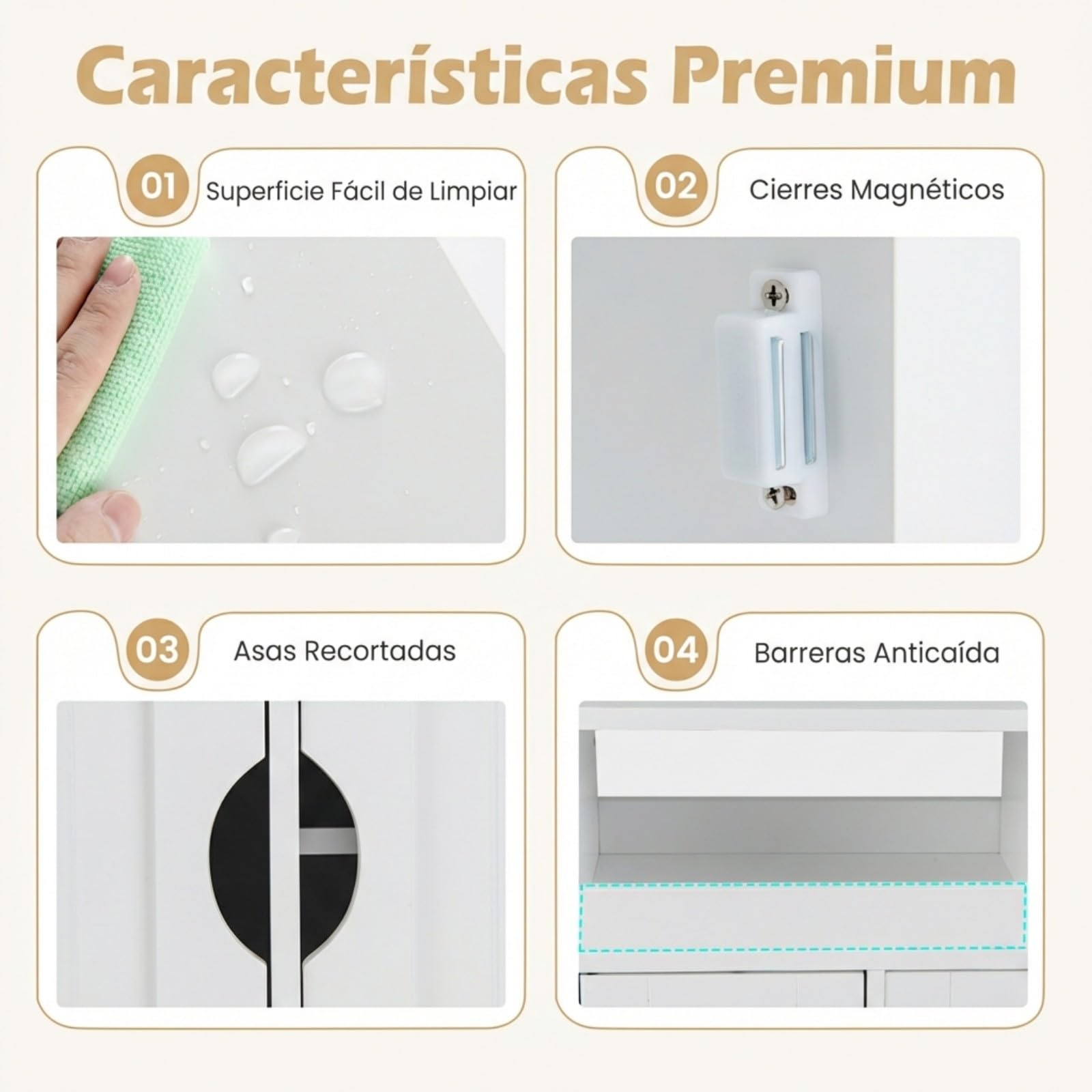 COSTWAY Armario de Baño con Ruedas, Carrito Delgado Lateral con Estante Ajustable y Toalleros, Puertas Correderas, Unidad de Almacenamiento Independiente para Sala, Cocina Entrada, Blanco, 75x20x72 cm