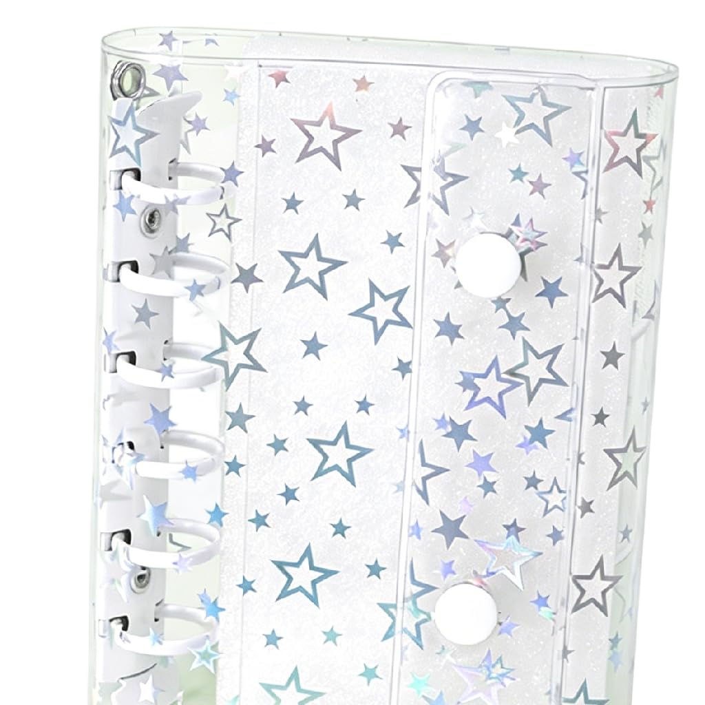 Raccoglitore ad anelli, formato A7, in plastica PVC, impermeabile, per scuola e ufficio (bianco)