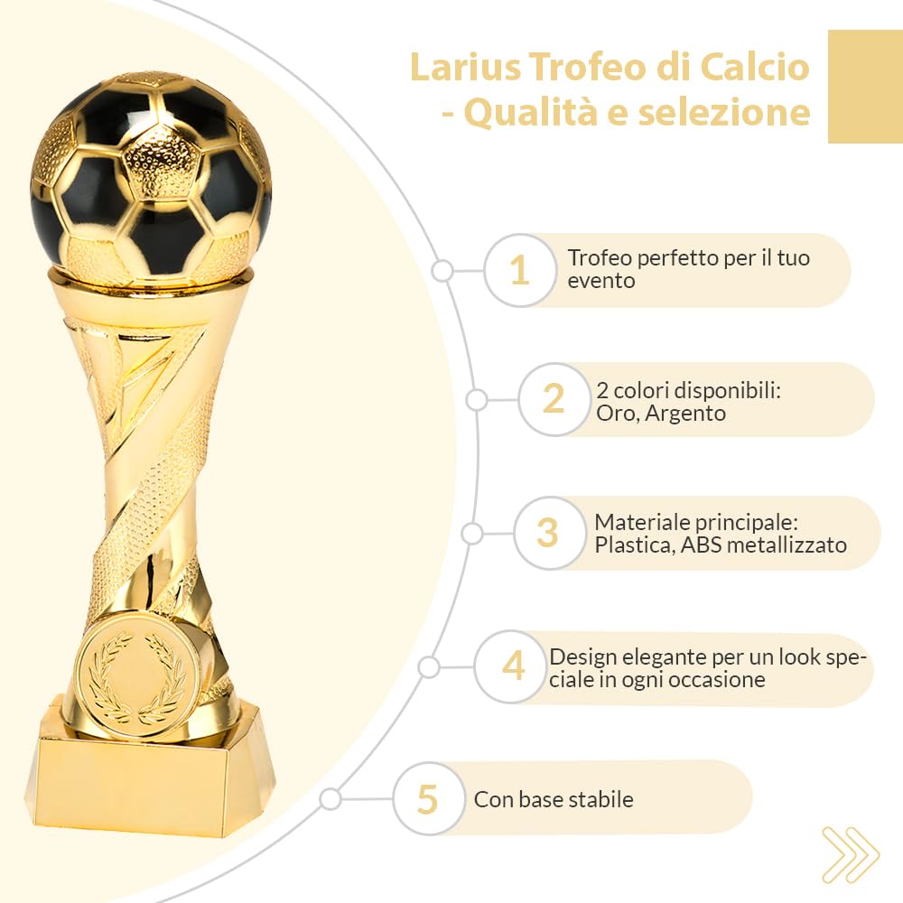 Larius Coppa d'Onore di Calcio in Color Oro e Argento