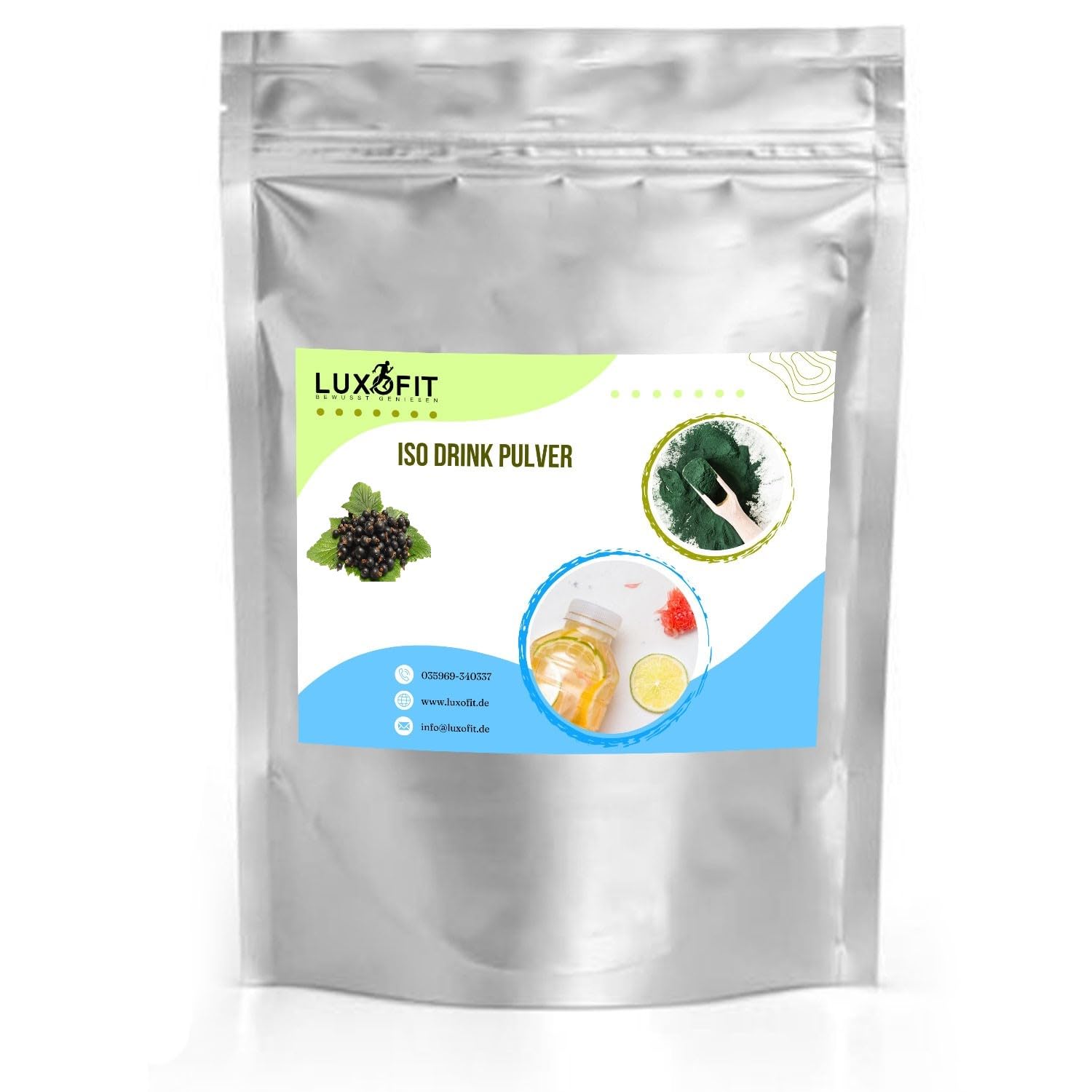 Luxofit Schwarze Johannisbeere Getränk isotonisch Iso Drink Pulver, Elektrolytgetränk, L-Carnitin, Natürliche Farbstoffe, schnelle und einfache Zubereitung (10 Kg)