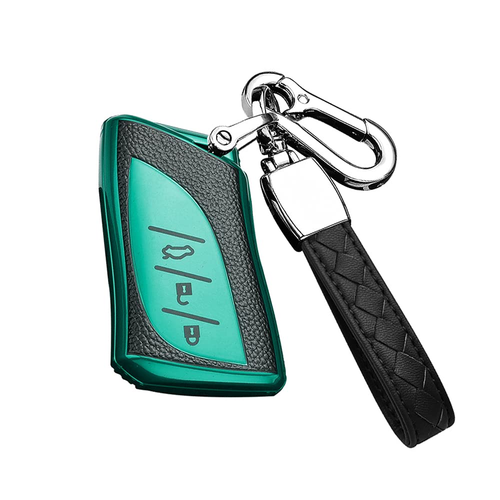 Custodia Smart HIBEYO Per Chiave Auto Lexus – Pelle TPU Verde – Protezione Anti Graffio Per IS, ES, NX, RX, UX