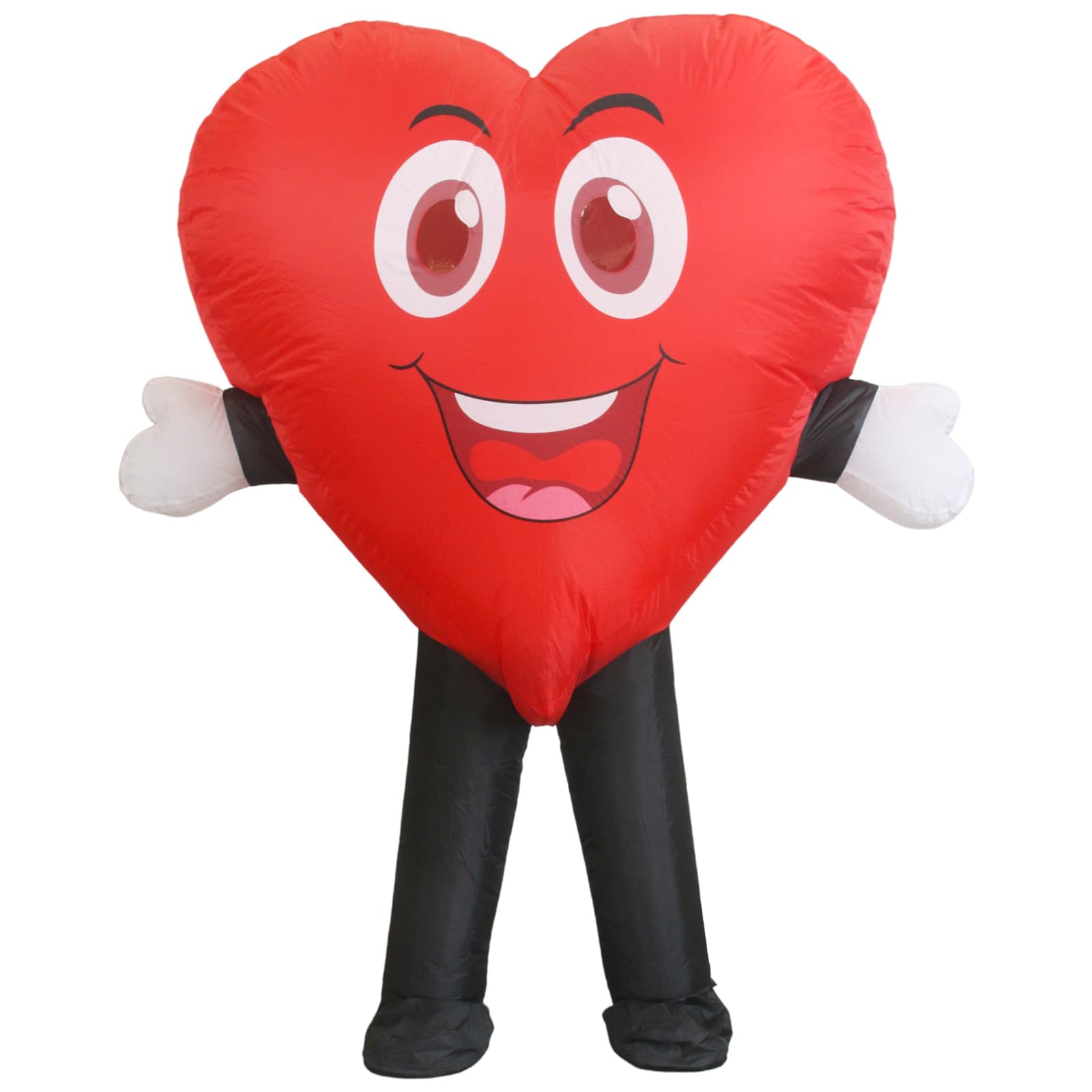 RHYTHMARTS Disfraz hinchable Corazón de Amor Rojo Disfraces Hinchables Rojos Disfraz de Mascota Adulto San para Valentín