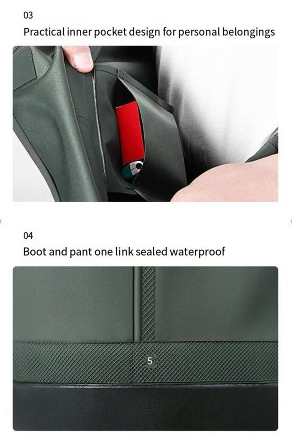 Waders Pesca da Uomo,Salopette da Pesca, Pantaloni da Pesca, Waders Pesca, con Fibbia Regolabile E Suola Oxford Resistente all'Usura, per Pesca,Fattorie, per Guadare I,47