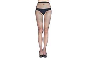 Womens Crotchless High Waist Patterned Fishnet Stockings