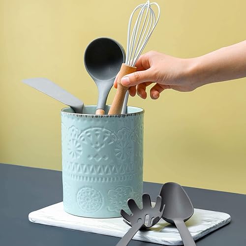 Miniatura 4 de LIFVER Soporte para utensilios de cocina, 6.6 pulgadas para encimera de cocina, utensilios de cocina de cerámica para decoración de cocina, mesa,