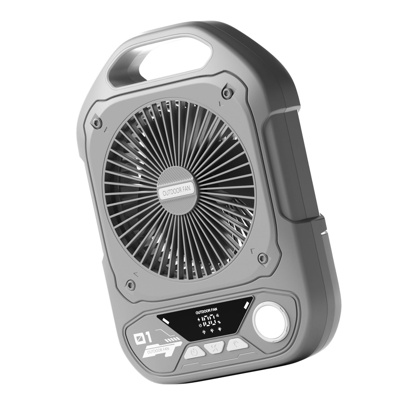 TAZIZI Noise USB Charging Camping Fan with Soft LED Light Practical 10000mAh Battery Adjustable Speed Fan Home Appliance Foldable Desk