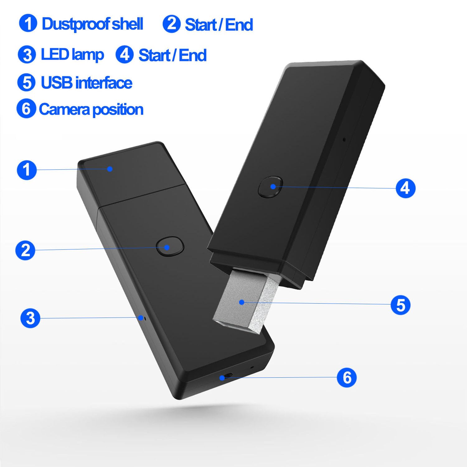 USB Caméra cachée 1080P HD Caméra Espion Cachée pour la Sécurité à Domicile Nanny cam avec Vision Nocturne et Détection de Mouvement