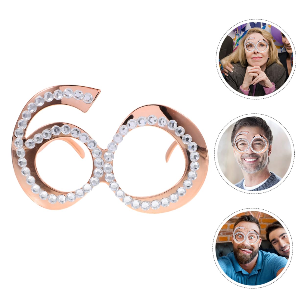 Zerodeko 3 Series Gafas De Fiesta con Forma De Gafas Divertidas para Cumpleaños Accesorio Fotográfico De Aniversario Celebraciones Y Recuerdos Especiales 2 Piezas X 3