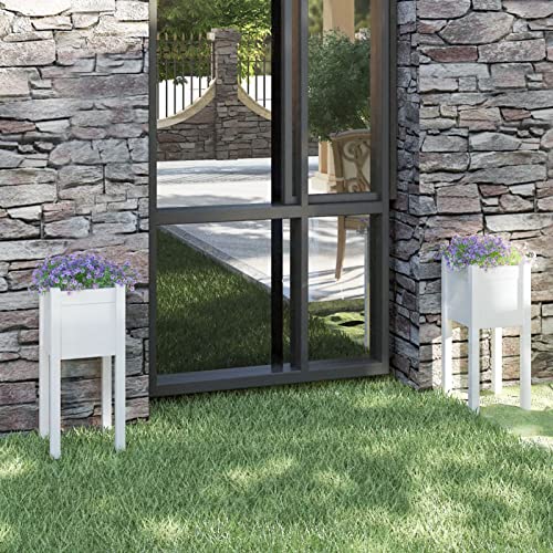 Somanki Jardineras 2 uds, Huerto Urbano Terraza, Huerto En Casa, Tierra Huerto Urbano, Huerto Vertical, Mesa De Cultivo, Madera Maciza de Pino Blanco 31x31x70 cm