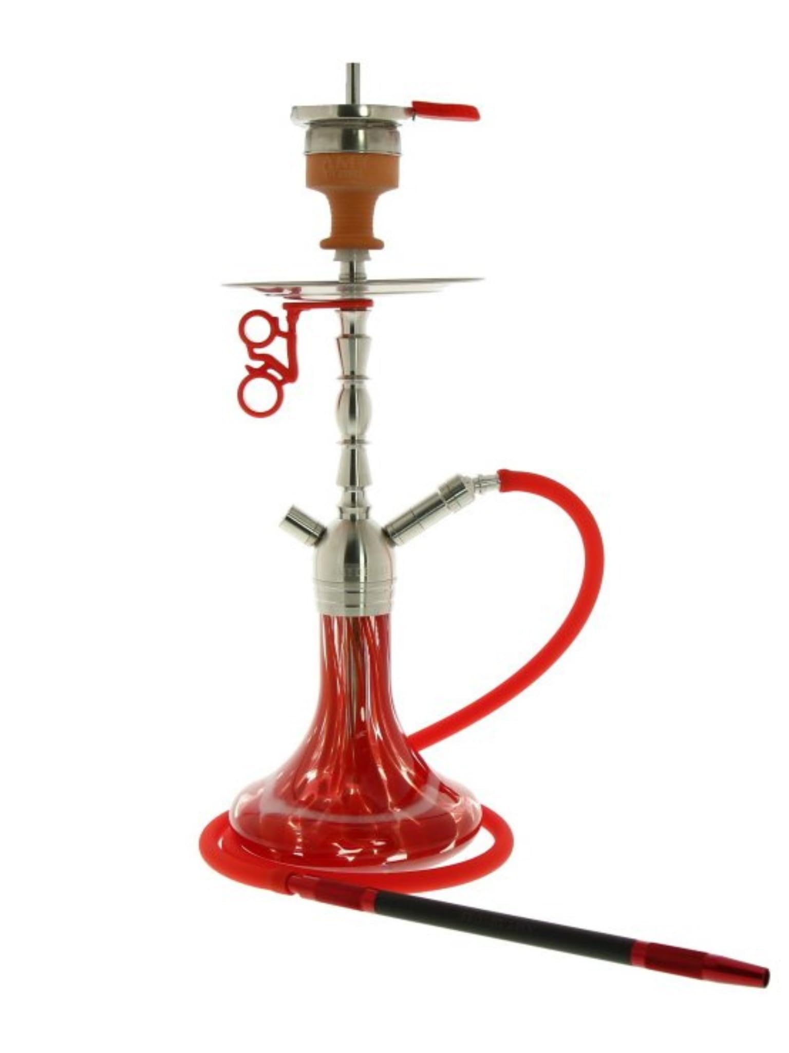 Amy Deluxe German hookah shisha set Little Hammer SS10 silver-red
