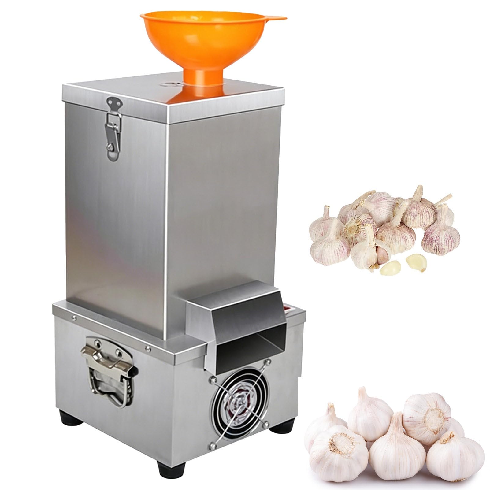 Pvxa Electric Garlic Peeling Machine, Commercial Stainless Steel Garlic Peeling Machine, 200w with Hopper 25kg/H, Tool for Restaurant & Kitchen