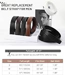 Beltroad Bracelet de ceinture en cuir pour hommes sans boucle Bracelet de courroie en cuir de remplacement seulement 35mm pour 40mm Boucle
