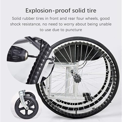 Miniatura 6 de NEOCHY Silla de ruedas portátil plegable compacta para ayudar a la movilidad silla de ruedas ligera para personas mayores con discapacidad color rojo