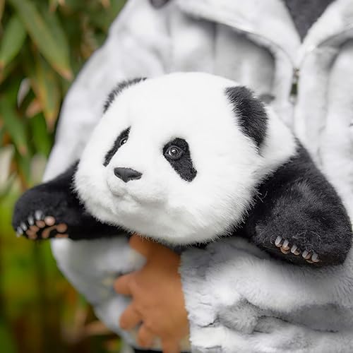 Miniatura 6 de Chongker Animales de peluche con peso peso de 4 libras realista hecho a mano peluche gigante de panda realista para la ansiedad alivia el estrés