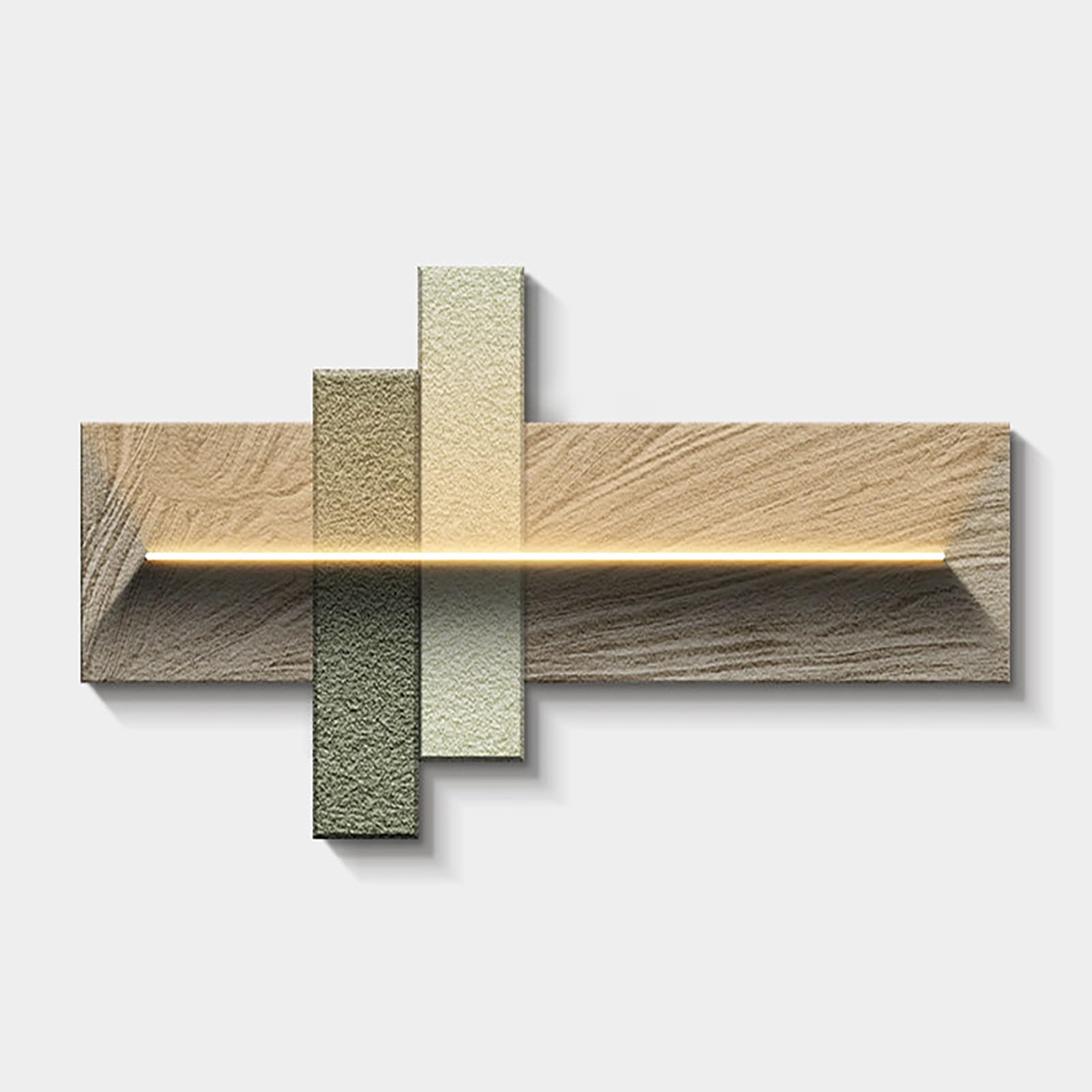 ZCQMSCWW Minimalist 3D Sandstone Wall Art with LED Lights, Remote Control Ambient Lighting Decor, Textured Relief Sculpture, for Living Room Bedroom(D,120 * 60cm/47.2 * 23.6in)