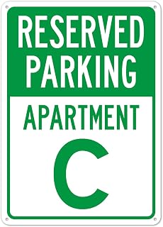 Reserved Parking Apartment C Sign Safety for Indoor Outdoor Use, Metal Sign 12x16 Inch