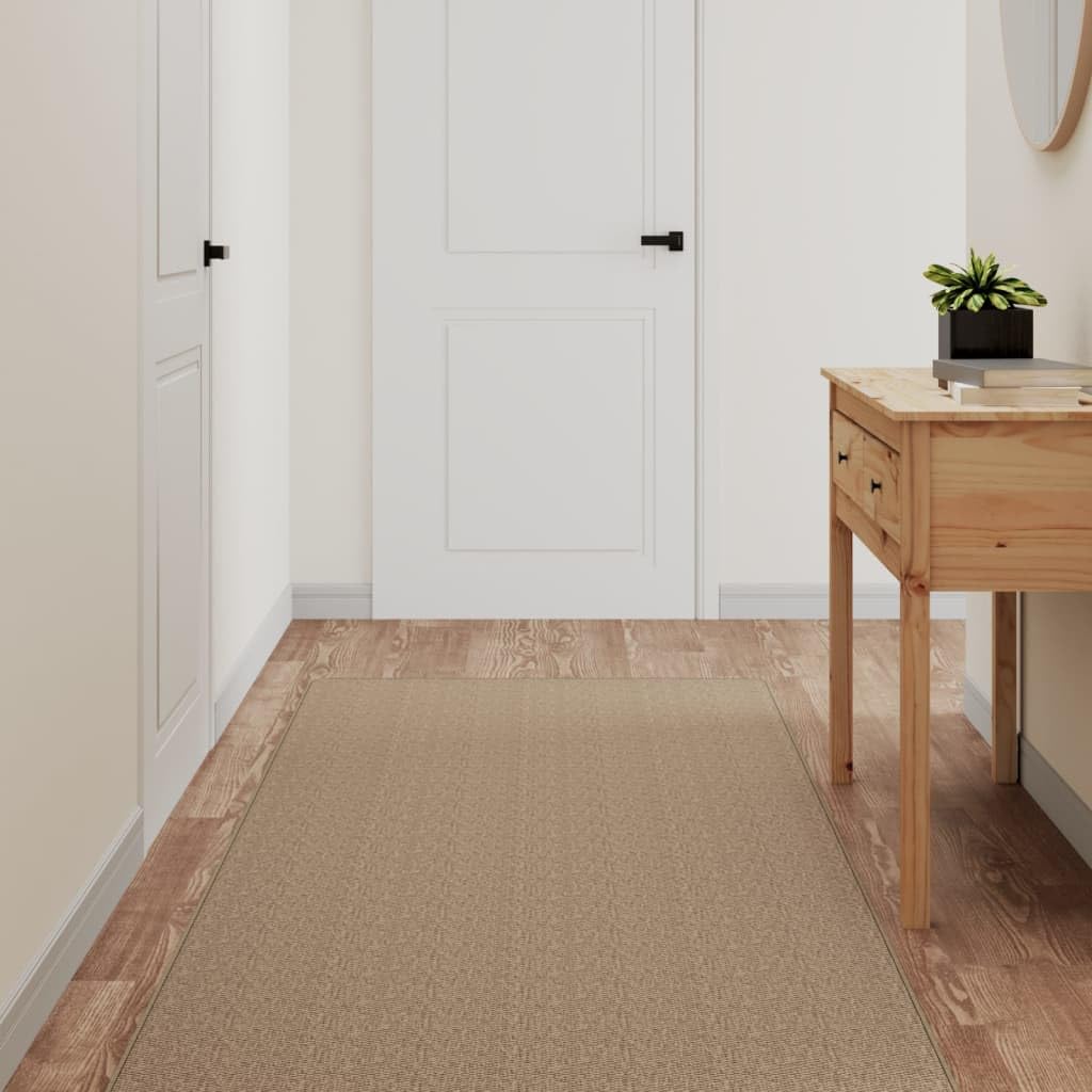 ZEYUAN Tapis de Couloir Aspect sisal Sable 80x300 cm,Tapis Lavable,Tapis D'Évier,Tapis Antidérapant