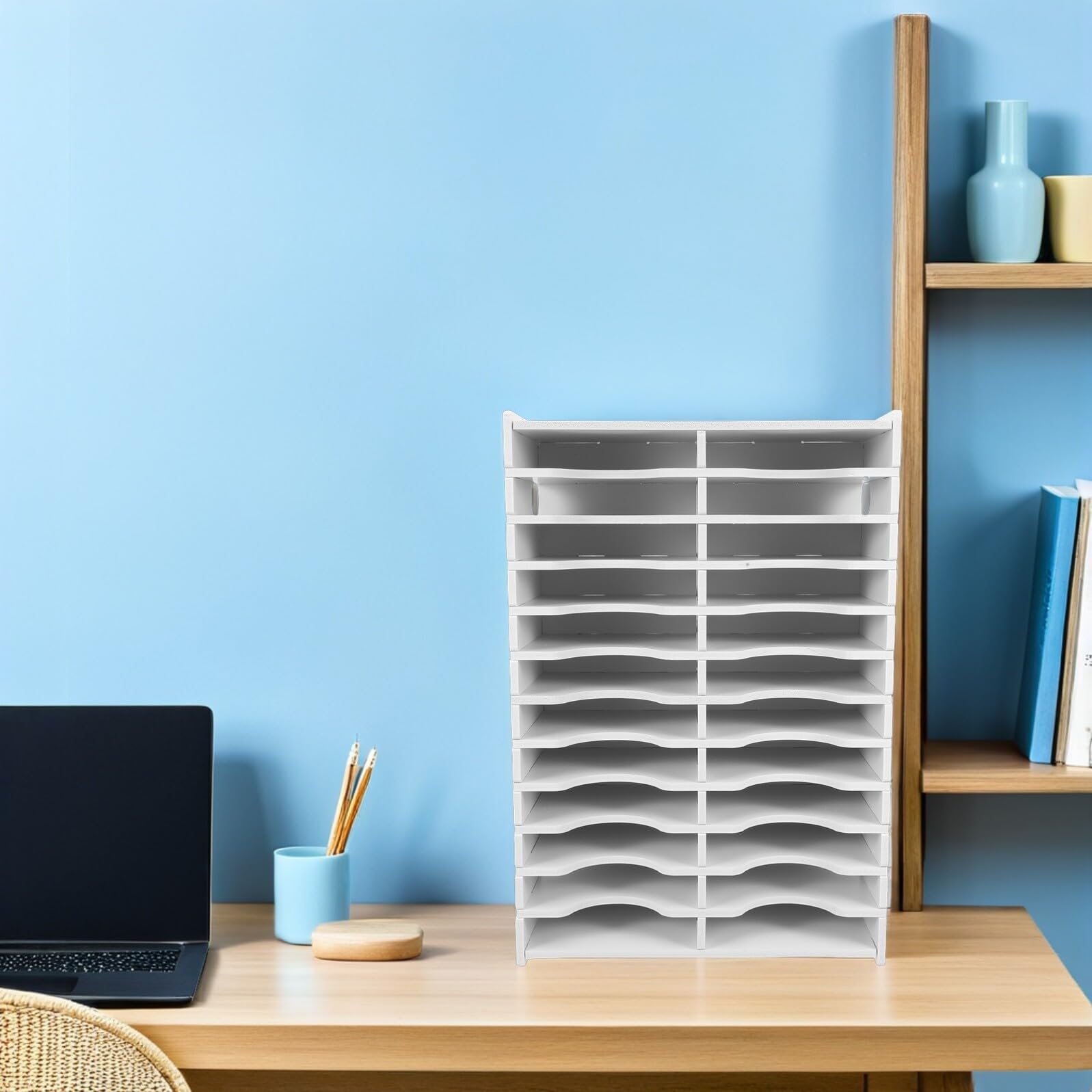Mini Organizer Rotante 48 Slot per Tamponi di Inchiostro, Portaoggetti per Timbri Artigianali Compatto e Stabile, Supporto Rotante per Organizzazione Materiali da Scrivania Casa