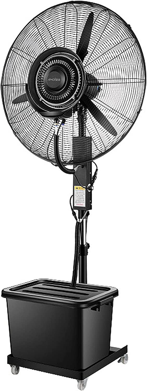 asdchZen Oscillating Misting Fan Outdoor Cool Mist, 3 Speeds Pedestal Fan With 43L Tank, 90°Oscillation For Shop, Garage, Barn Or Workspace
