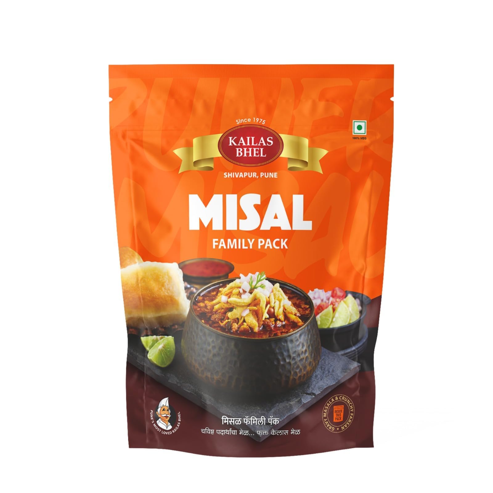 Kailas Bhel® Misal Family Pack with Misal Masala Paste and Farsan, Vegetarian, 400g, Pack of 4-picture-22