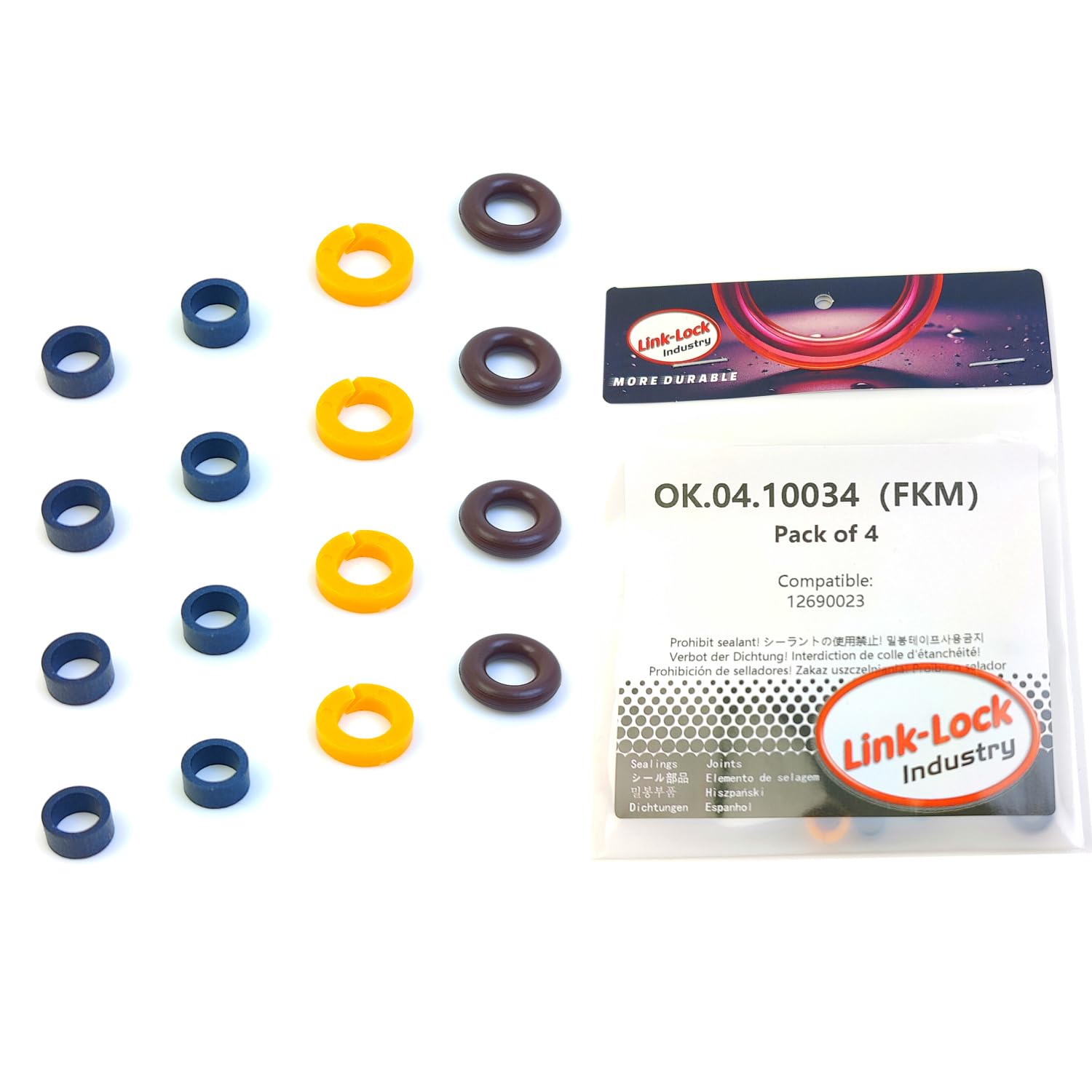4Set OK.04.10034 Fuel Injector Repair kit 12690023 with FKM Viton O-Ring for Buick for Chevrolet for Cadillac 1.5T 535T 552T LFV