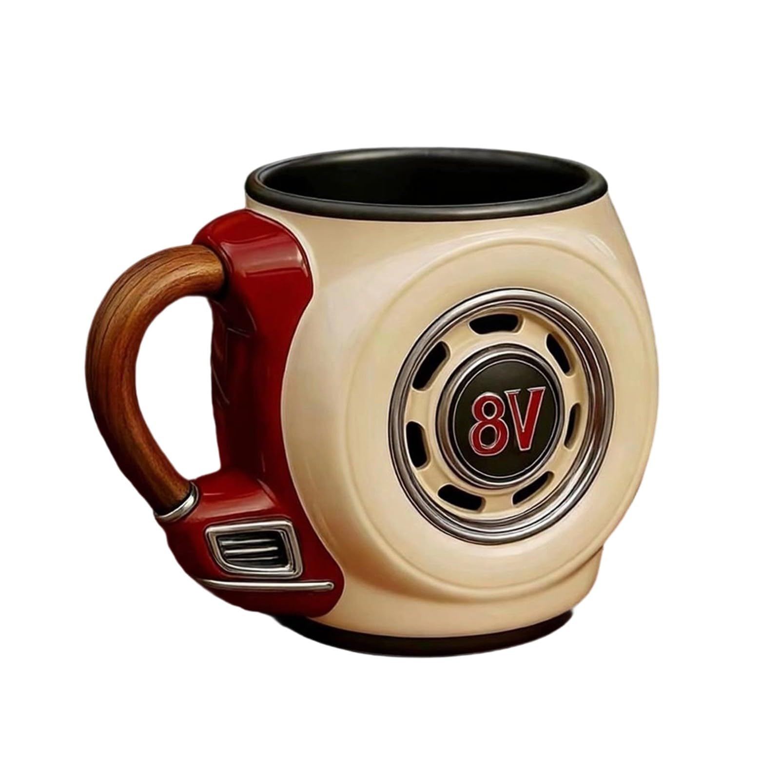 Elnwnnkc Automotive Themed Coffee Cup Resin Exterior Stainless Steel Interior for Car Enthusiasts and Home Use Traditional Car Crafting Cup Collector ' s Drinkware