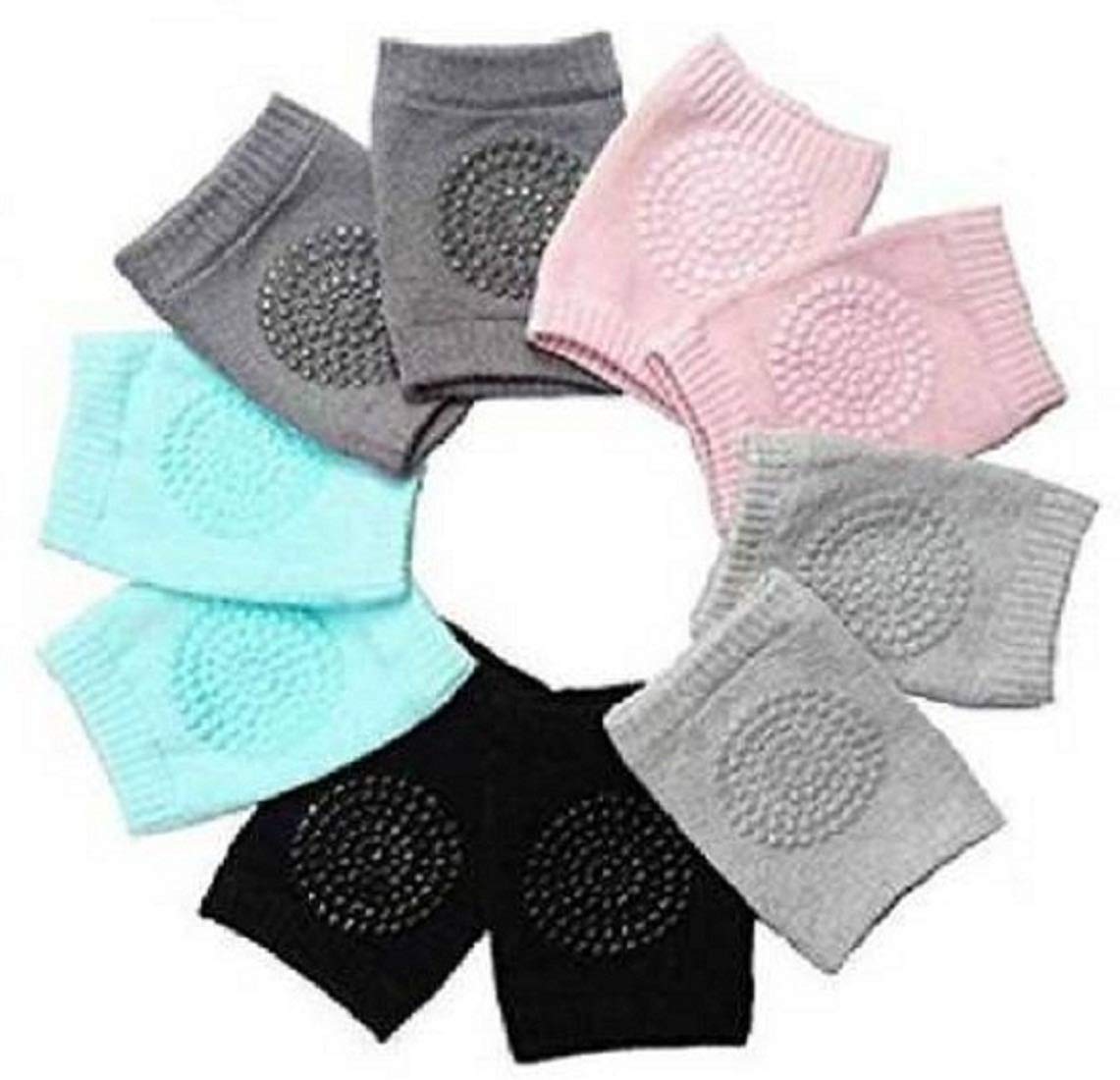 MANKI VILLA 2 Pair Baby Knee and Elbow pad Baby Crawling Elbow pad Baby Leg Warmer Baby Kneecap (Multi Color)