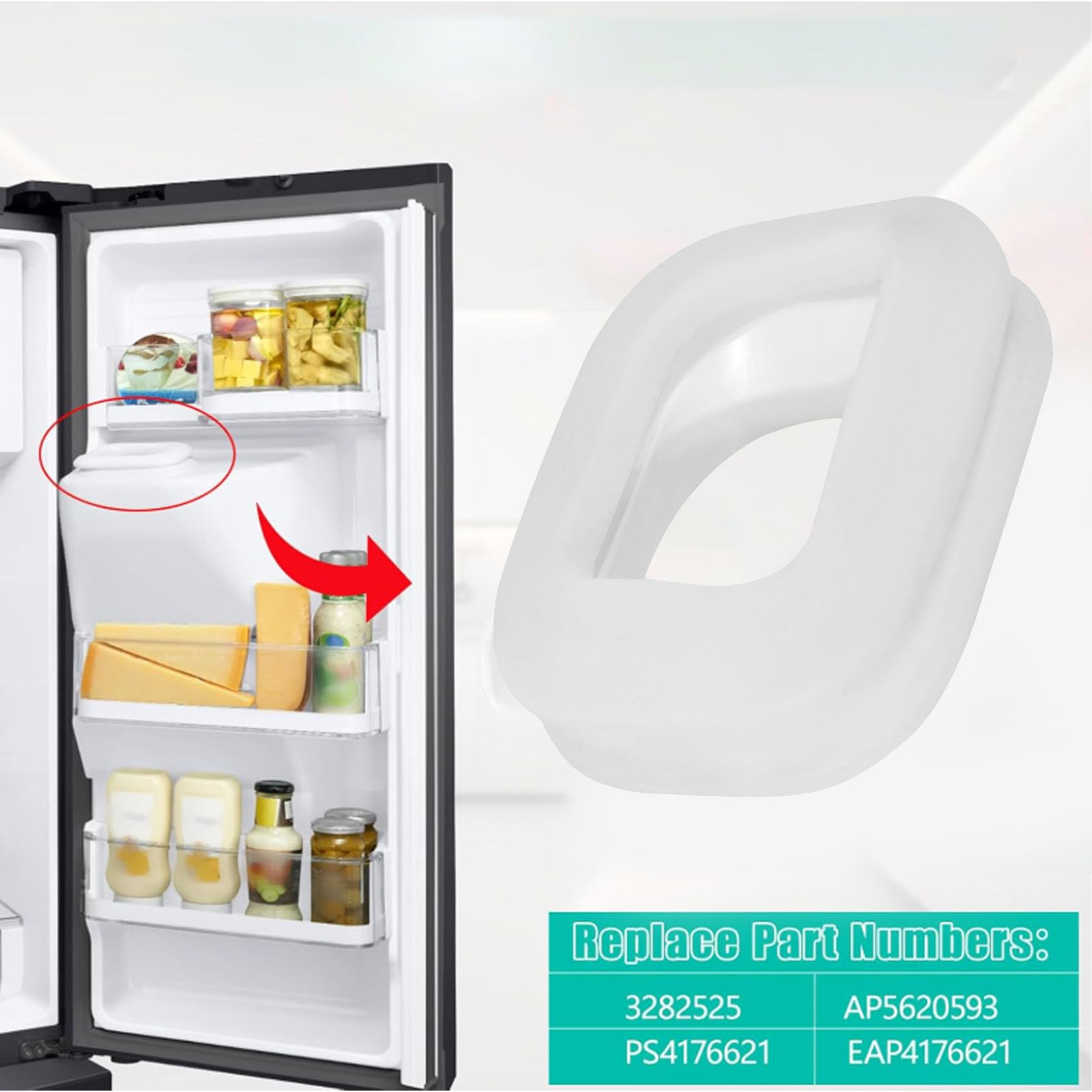 BRRNOO Dispensador de Hielo con Junta para Refrigerador, ABS, para