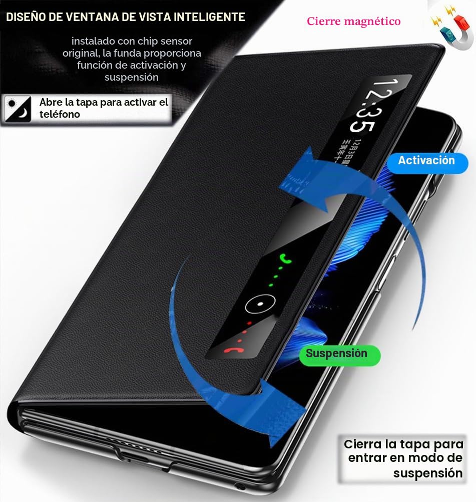 Funda de Piel para Honor Magic V3. Cierre Magnético. Carcasa de Cuero Inteligente/Funda para Magic V 3. Estuche para Teléfonos Móviles