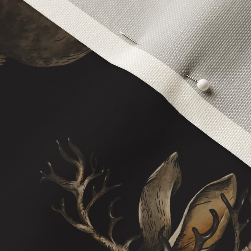 Spoonflower Fabric - Vintage Rabbit Vintage Witchcraft Nature Forest Bunny Mushrooms Printed on Upholstery Velvet Fabric Fat Quarter - Upholstery Home Decor Bottomweight Apparel