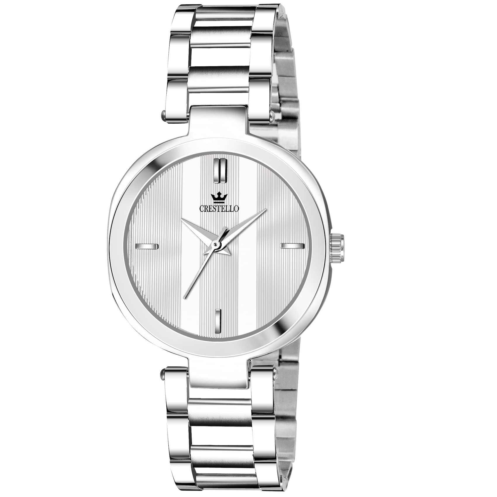 CRESTELLO Stainless Steel Chain Analog Wrist Watch for Women (Silver Dial) | CR-DZL127-SLV (B0BCZBYJPT) Amazon Price History, Amazon Price Tracker