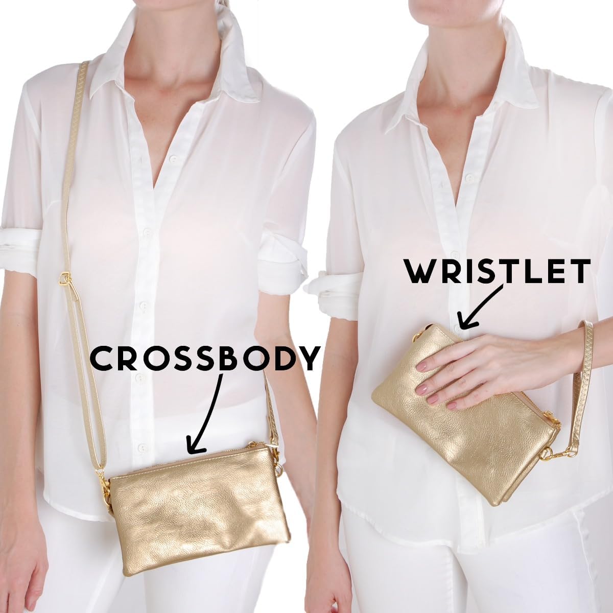 Humble Chic NY Vegan Leather Wristlet Purse for Women - Small Clutch Purse with Shoulder and Wrist Straps - Image 4