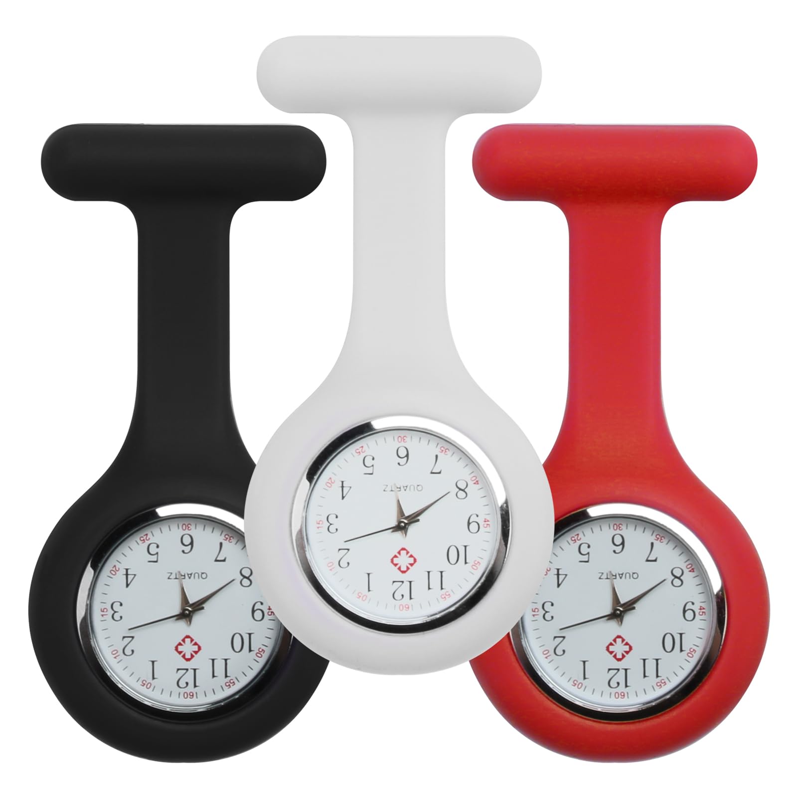 4 Pcs Nurse Watch, Silicone Fob Watches For Nurses With Brooch, Women's