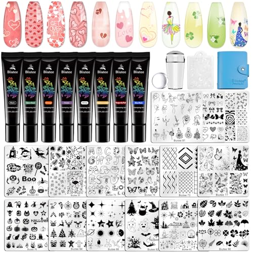 Biutee Nail Stamping Kit 15Pcs Nail Art Stamping Plate Set