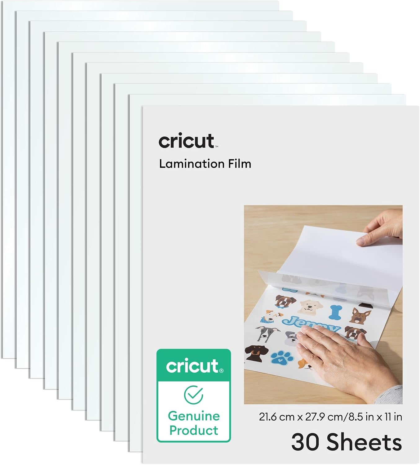 Cricut® Lamination Film – 8.5 in x 11 in (30 Count) – 15 Holographic + 15 Transparent Laminate Sheets – Adds a Protective, UV-Resistant Finish to Stickers, Scrapbooks, Decals, Cards, & More