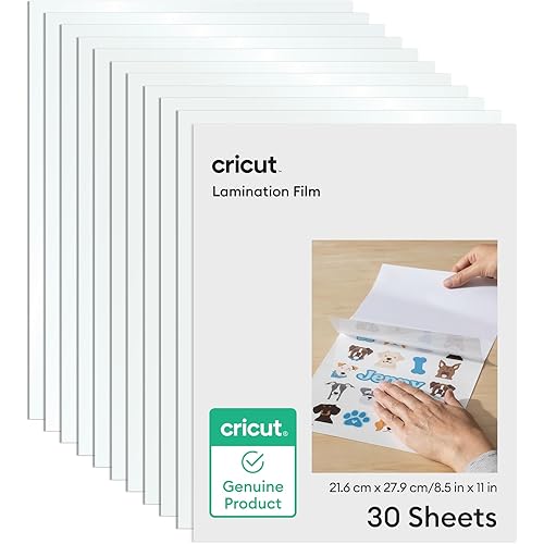 Cricut® Lamination Film - 8.5 in x 11 in (30 Count) - 15 Holographic + 15 Transparent Laminate Sheets - Adds a Protective, UV-Resistant Finish to Stickers, Scrapbooks, Decals, Cards, & More