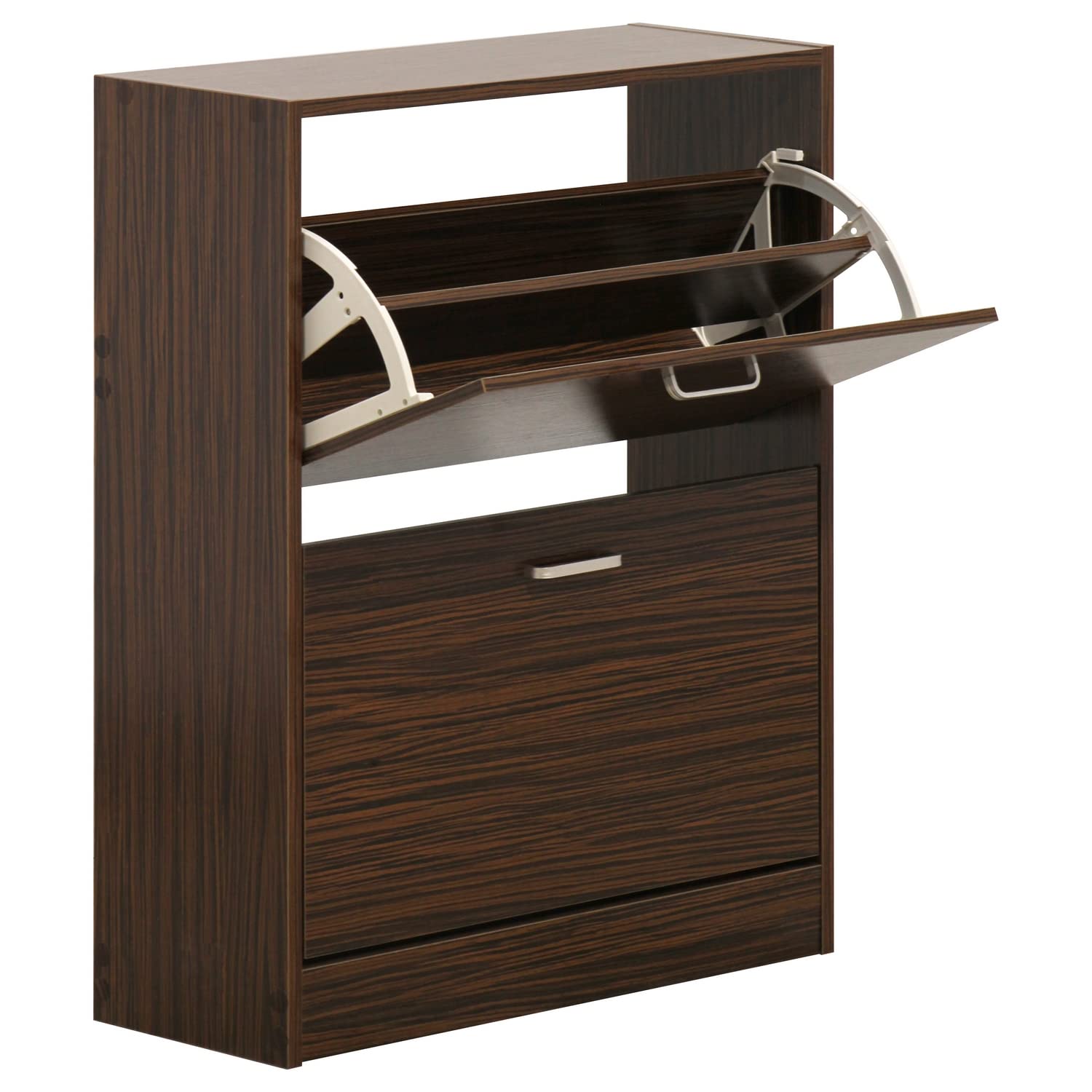 Scarpiera Salvaspazio Brigros WeHome, 2 Ante, Colore Zebrano, Dimensioni 63x24x80 Cm