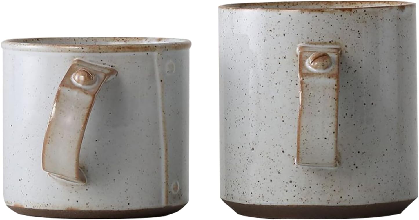 PerfiiPerfii Couples Ceramic Coffee Mug Set with Rivet Design, Best Gift for Anniversaries, Weddings, Bridal Showers, Engagement and Married Couples