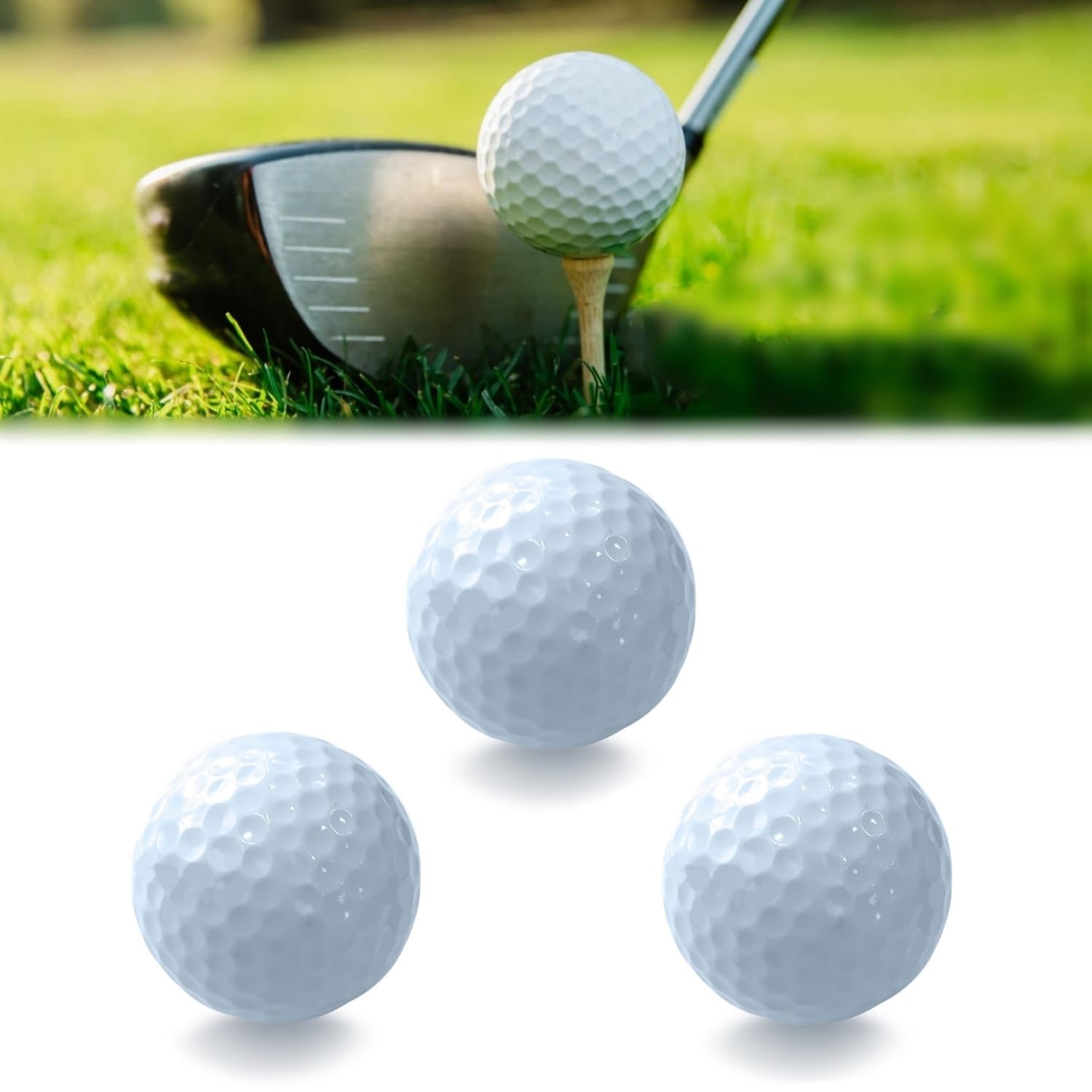 Pelota de Golf de Alto Rendimiento 3 Piezas, Pelotas de Entrenamiento para Distancia y Control
