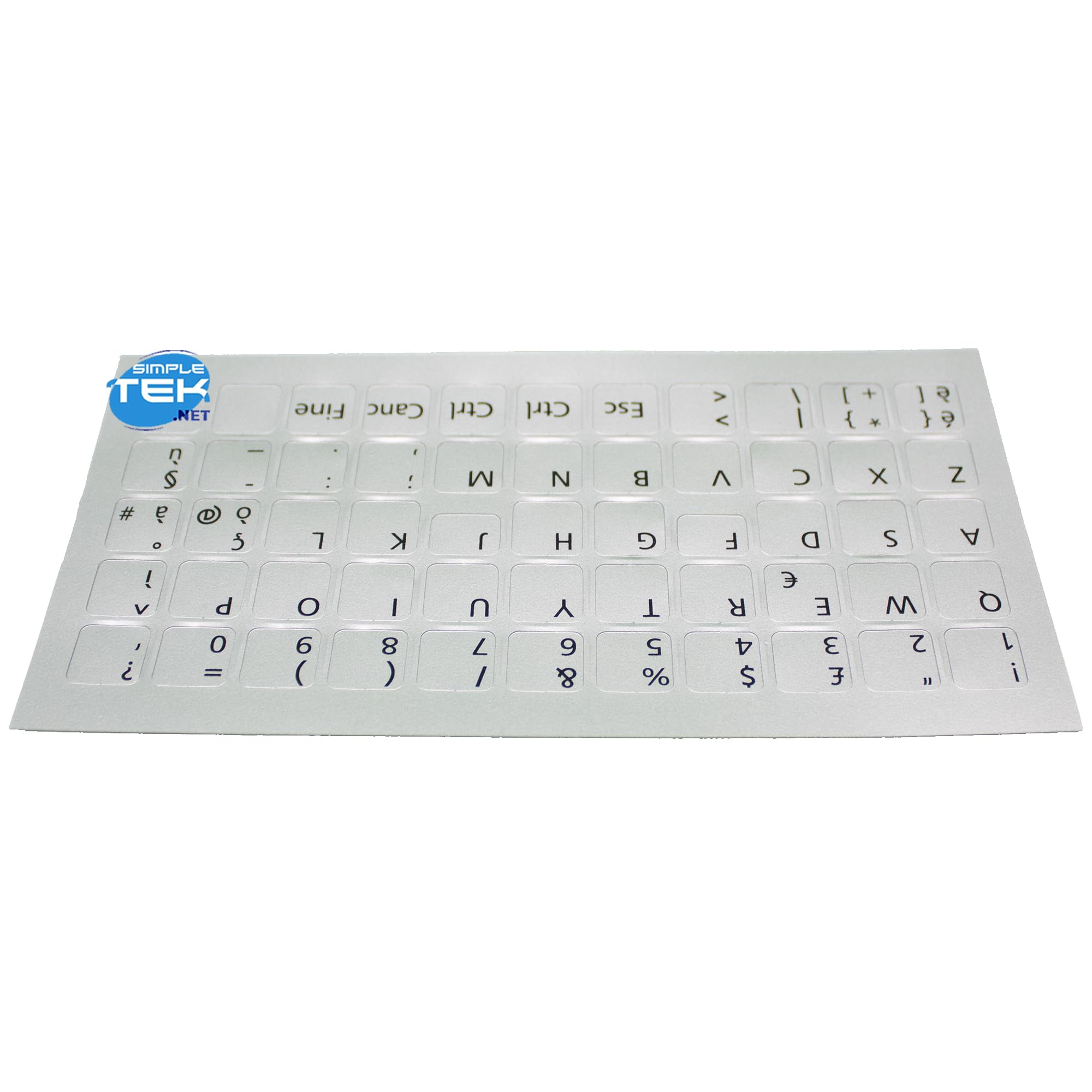 SIMPLETEK - Adesivi tastiera grigi layout italiano ITA lettere nere argento notebook PC | 11 x 11mm silver