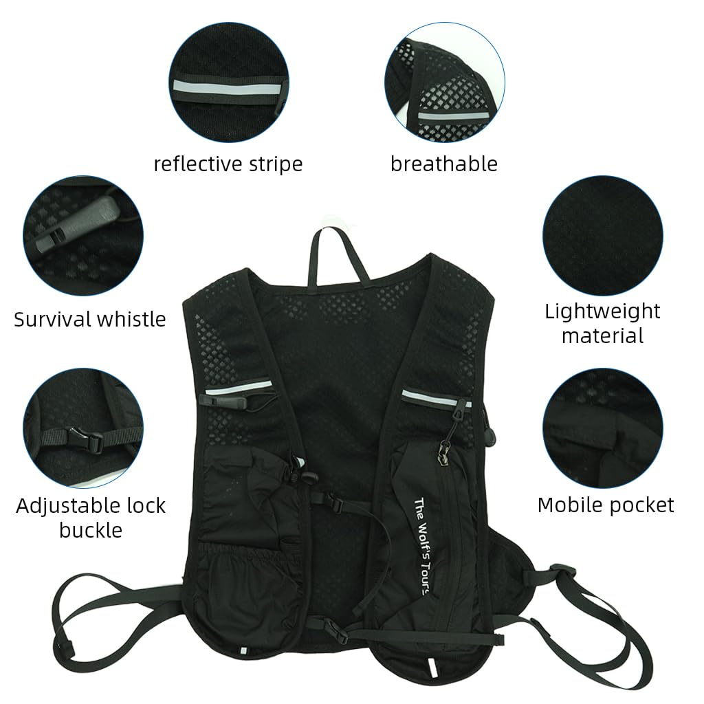 Proberos® 5L Hydration Backpack Vest with 2L Water Bladder, Quick Dry 1