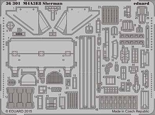 EDU36301 135 Eduard PE - M4A3E8 Sherman Detail Set (para usar con el kit de modelo Tamiya) ACCESORIO DEL KIT DE MODELO
