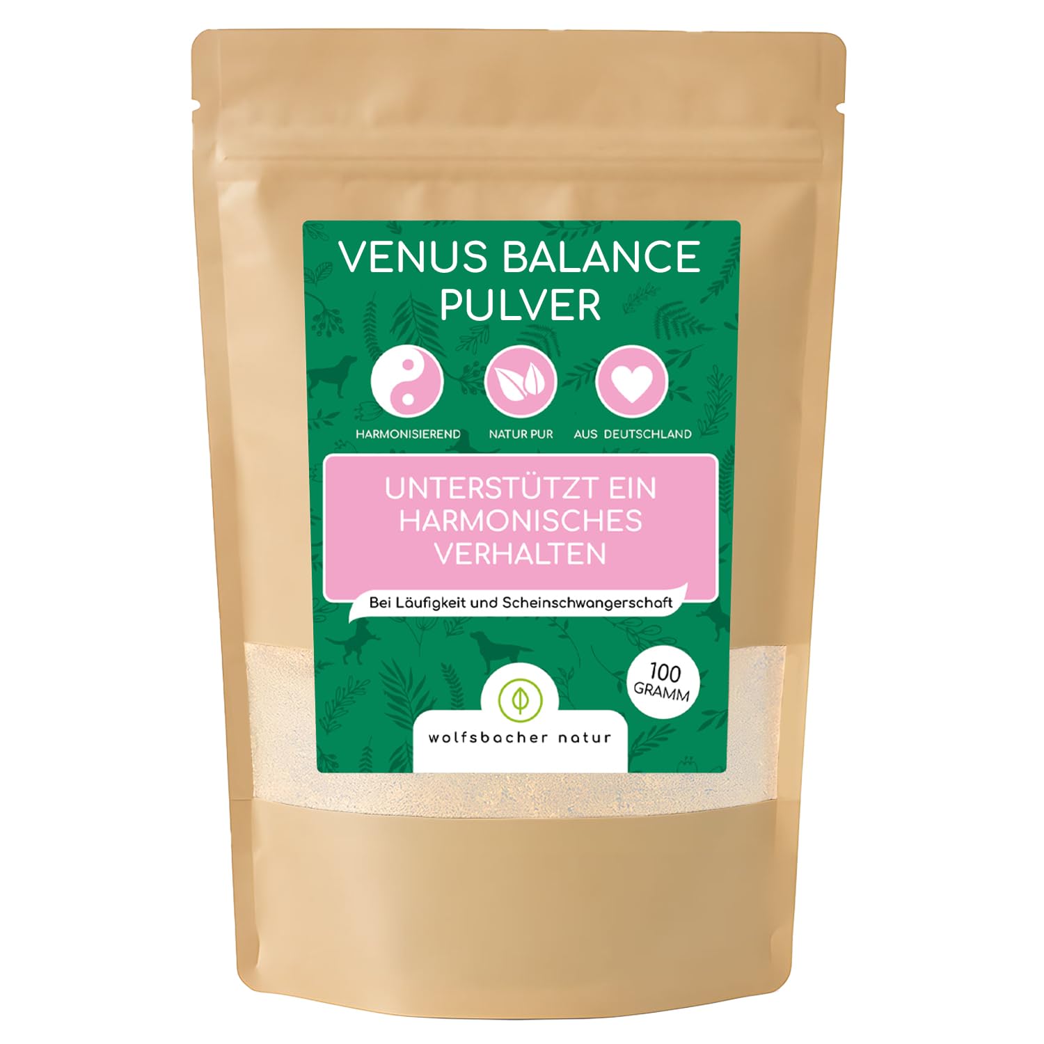 Venus Balance Pulver für Hündinnen – Natürliche Unterstützung bei Läufigkeit & Scheinschwangerschaft – Mit Mönchspfeffer & Himbeerblättern – Für hormonelles Gleichgewicht