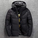 CIDCIJN Daunenjacke Für Herren - Winter Daunenjacke Herren Weiße Ente Daunen Parkas Herren Dick Warm Schnee Parka Jacke Mantel Windjacke Kapuze Parkas Größe M-4Xl,Schwarz,L