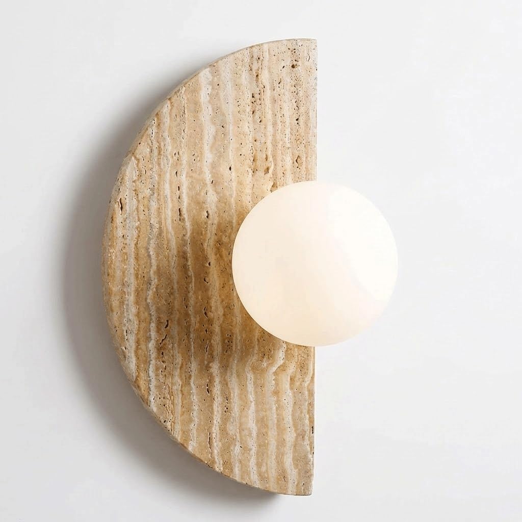 Aplique de mesilla de noche minimalista de travertino para salón