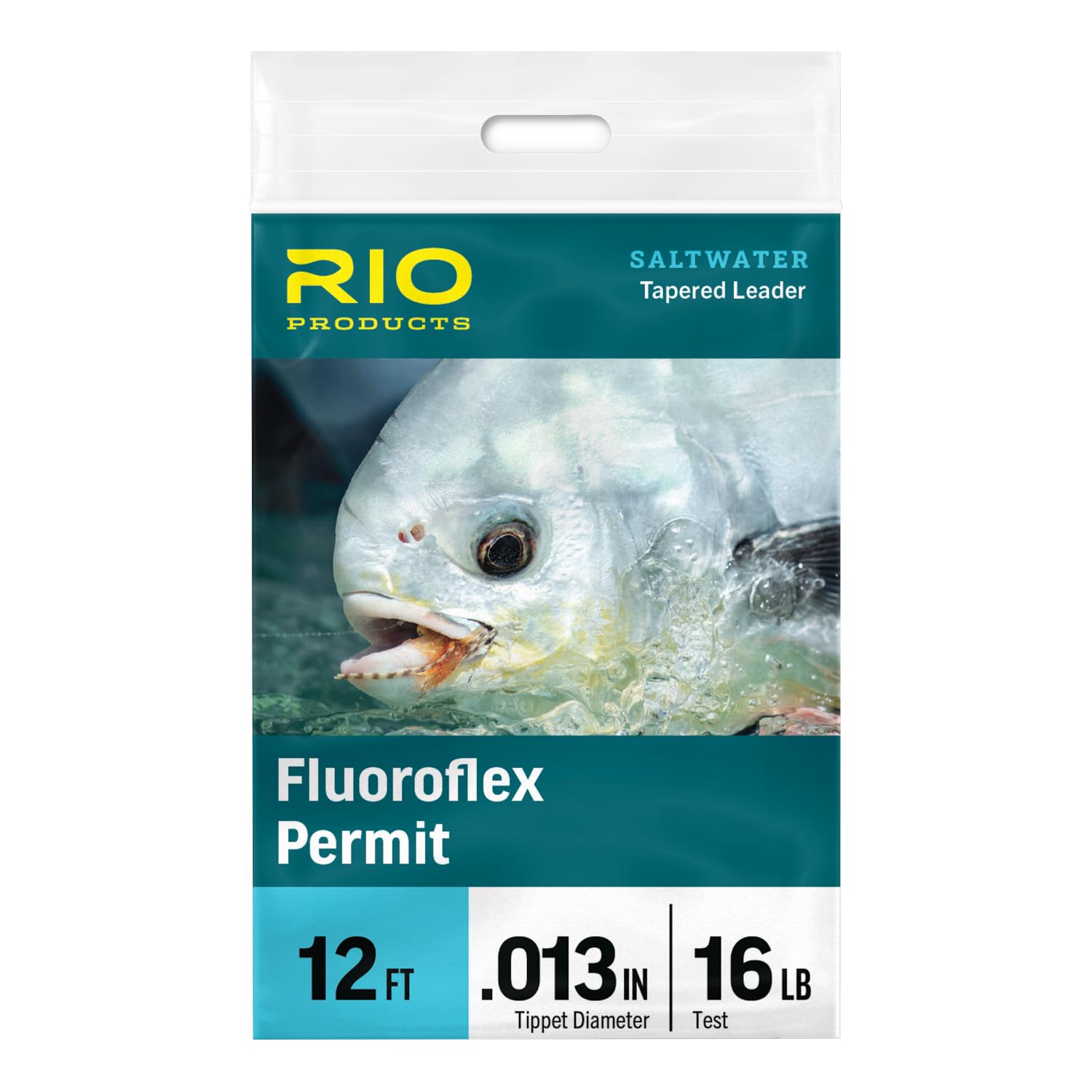 RIO Products Fluoroflex Permit Fly Fishing Leader, 12ft Fluorocarbon Leader for Saltwater Flats, Stealthy Presentation, Abrasion Resistant, Hand-Tied Loop