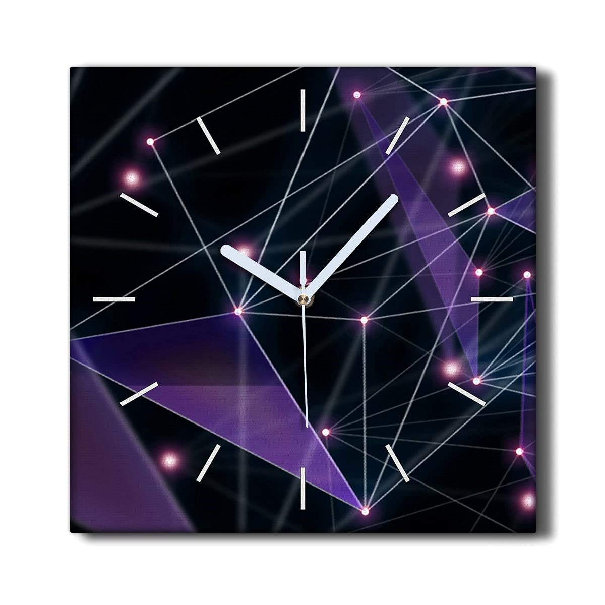 Horloge Murale Salon Coloray Toile 30x30cm Décoration Sans Tic-Tac Graphique 3D
